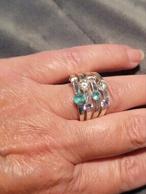 Vintage Sterling Silver 925 Statement Ring Size 8